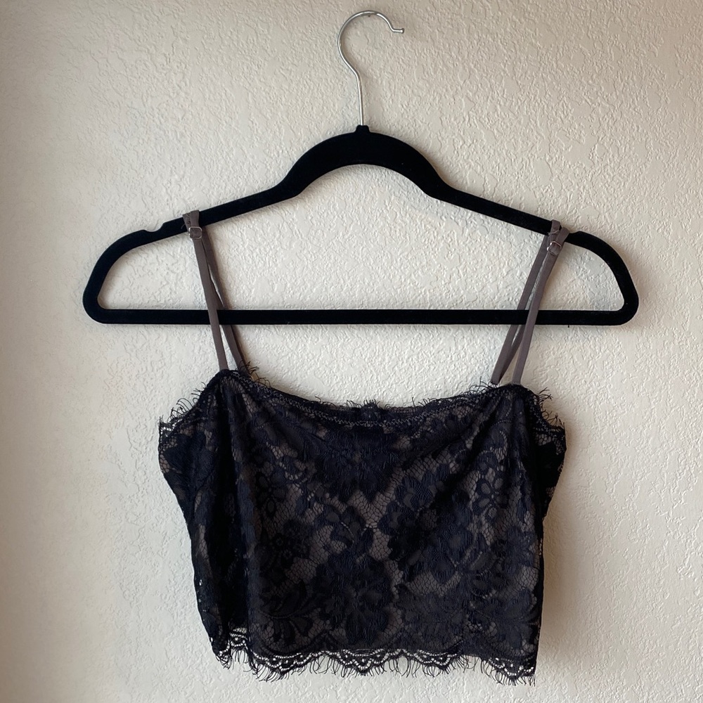 {Free People} Lace Crop Tank